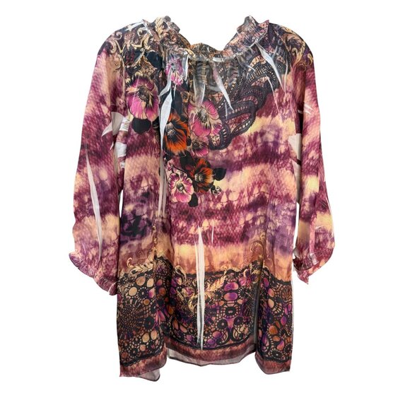 Lane Bryant Multicolor Abstract Print Tunic Top Size 14/16 - Picture 2 of 12